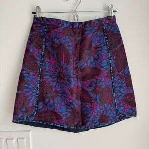 J. CREW Embroidered Print A-Line Mini Skirt Women’s size 2